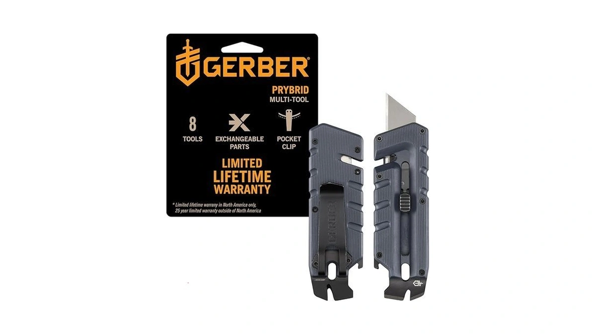 Gerber Gear Prybrid Utility Knife With Pocket Clip, Box Cutter