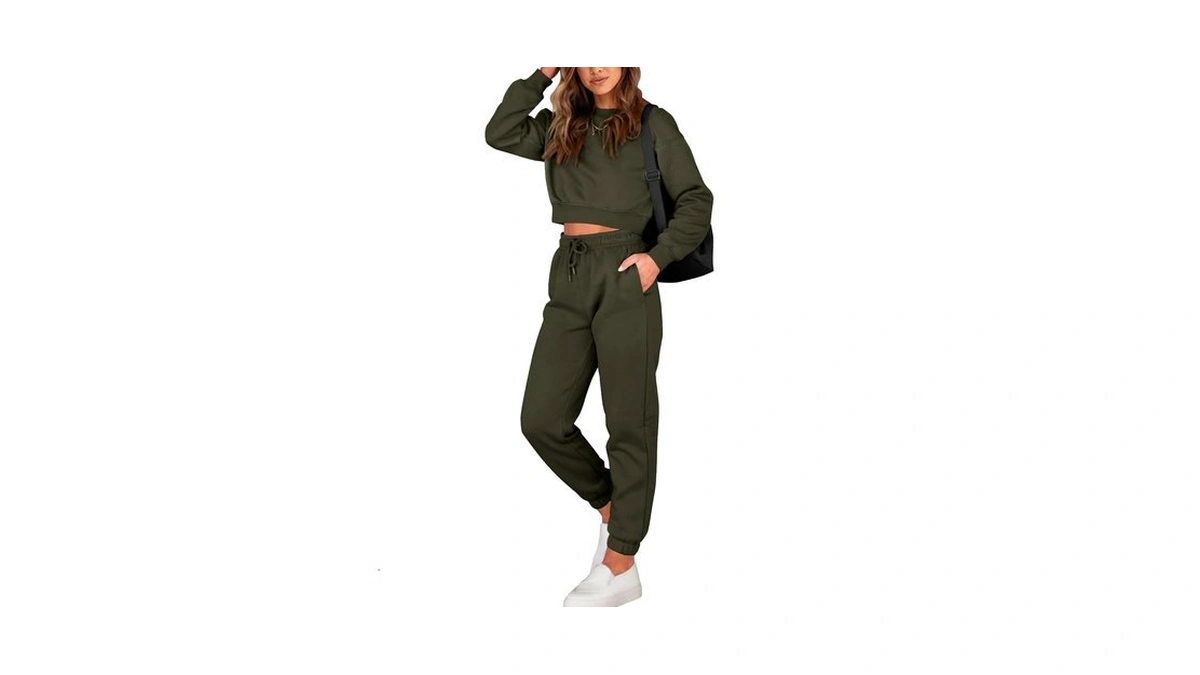 Btfbm Women 2 Piece Outfits Long Sleeve Crop Top Pullover