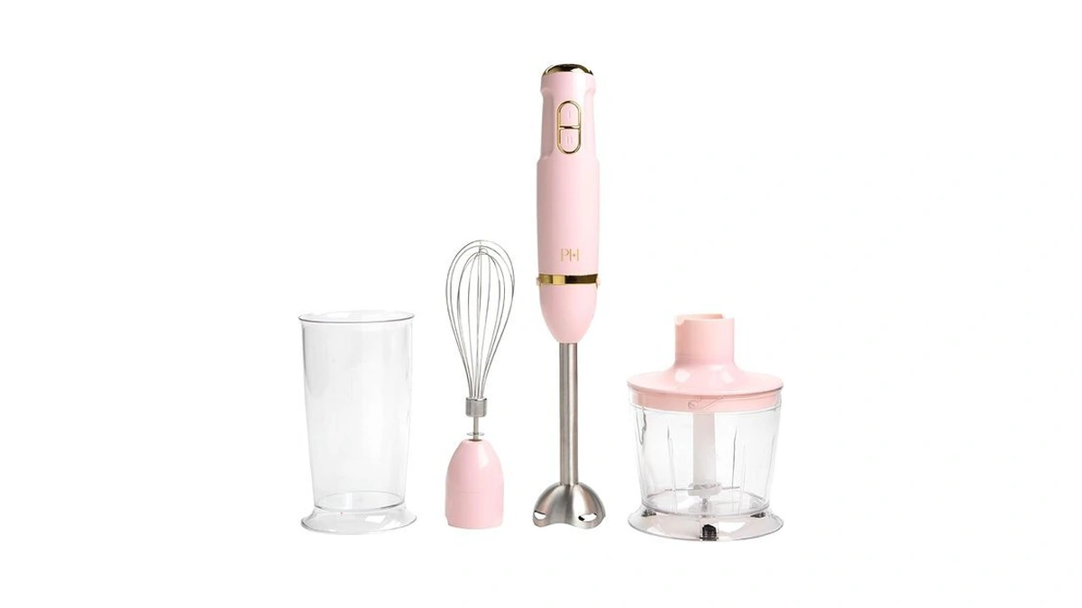 Paris Hilton Hand Blender Set, 3-in-1 Immersion Blender With Whisk,