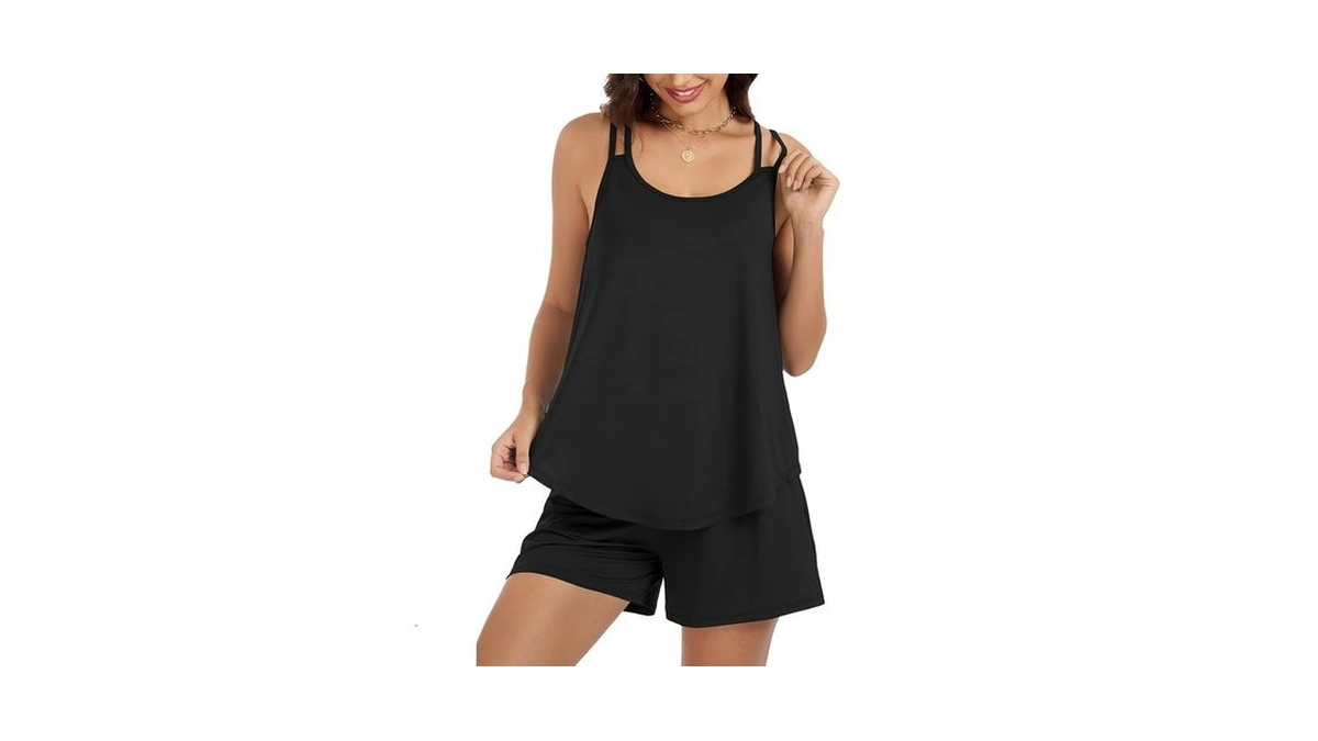 Kevamolly Black Pajama Set For Women 2 Piece Lounge Set