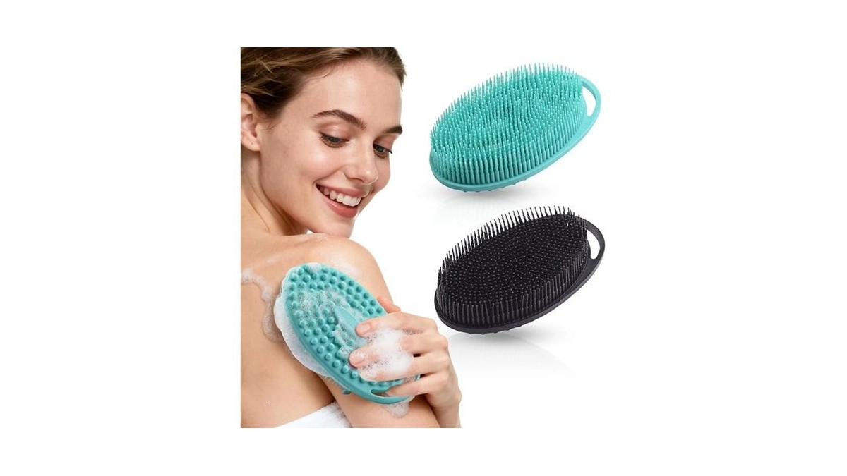 2 Pack Silicone Body Scrubber, Exfoliating Silicone Shower Scrubber For