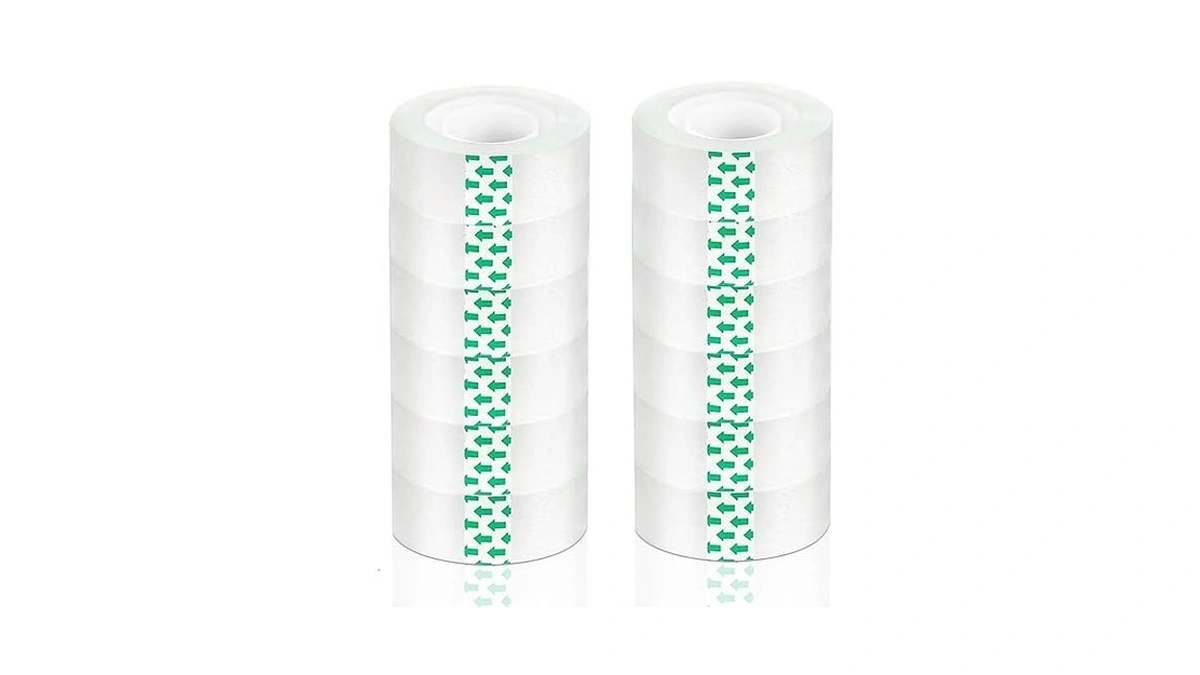 Cayxenful 12 Rolls Transparent Tape Refills, Clear Tape, Gift Wrap