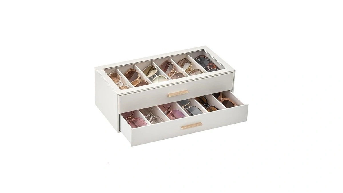 Lolalet 12 Slots 2-layer Sunglasses Storage Box For Women, Eyewear