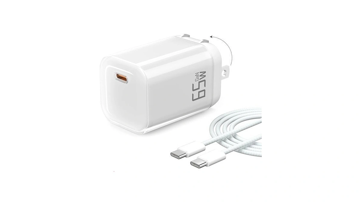 Yish 65w Usb C Charger, Foldable 65 Watt Gan Charger