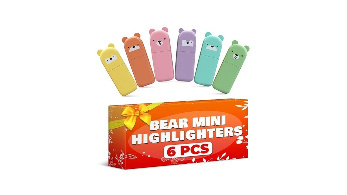 6 Pack Kids Highlighters Mini – Multi Colored Cute Highlighters