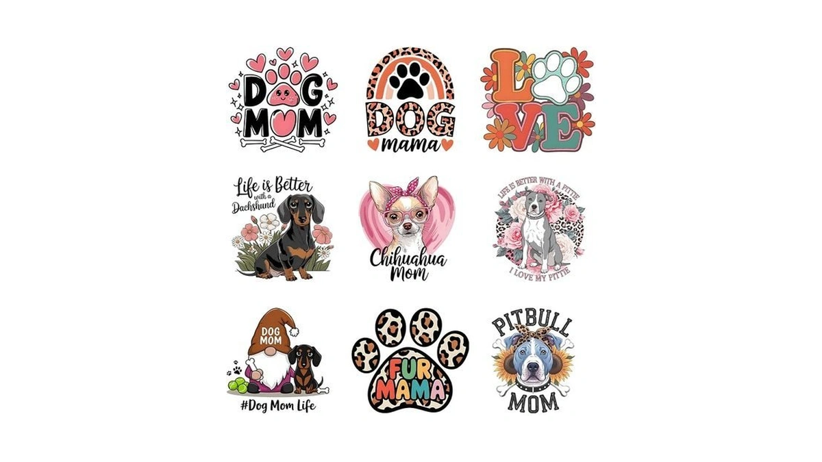 9pcs Dog Mom Iron On Transfer Patches Diy Iron On