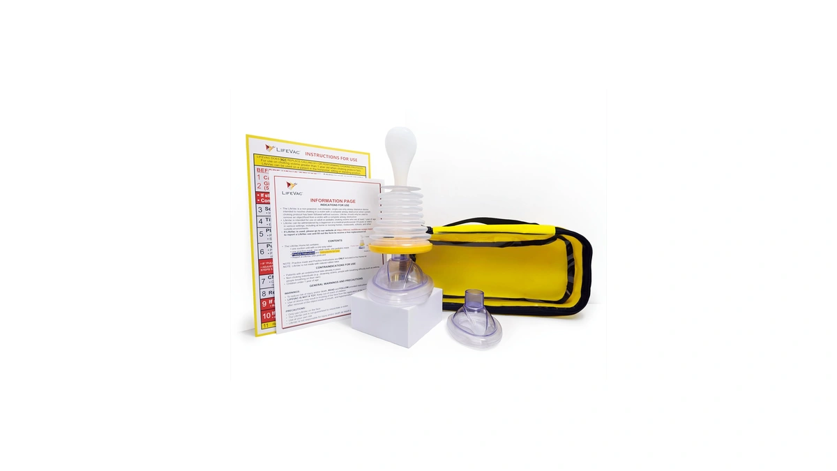 Lifevac Yellow Travel Kit - Portable Suction Rescue Device, First