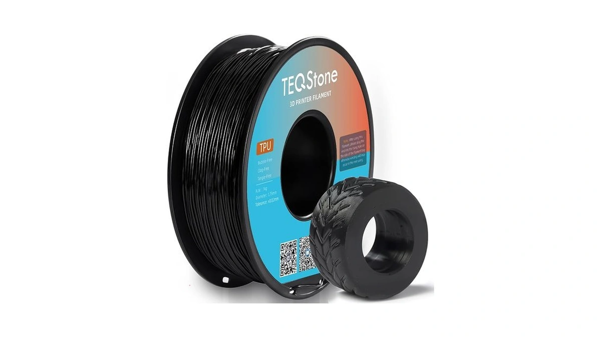 Teqstone Tpu Filament 1.75mm Black 1kg Spool 95a Flexible Soft