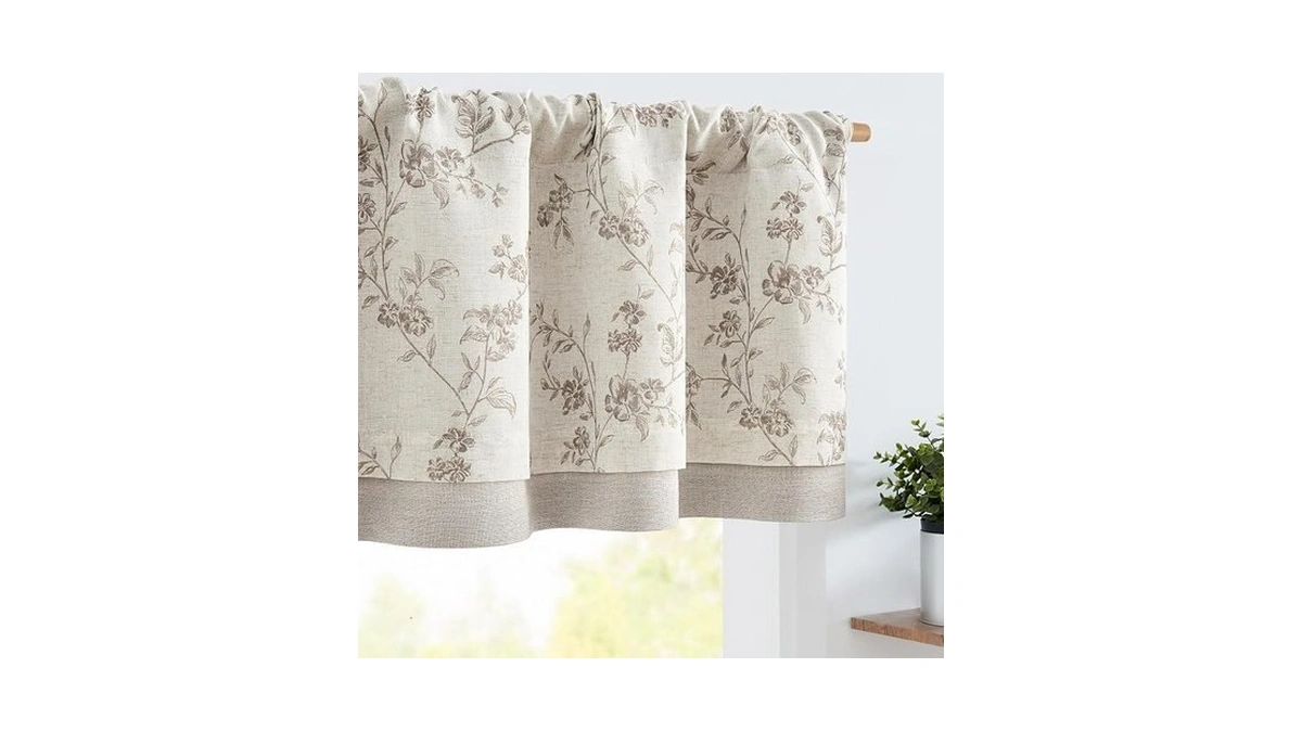 Jinchan Linen Floral Window Valances