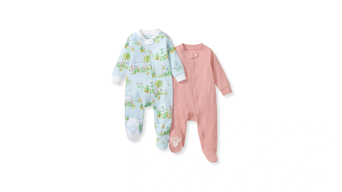 Burt's Bees Baby Organic Cotton Sleep And Play Footed Pajamas