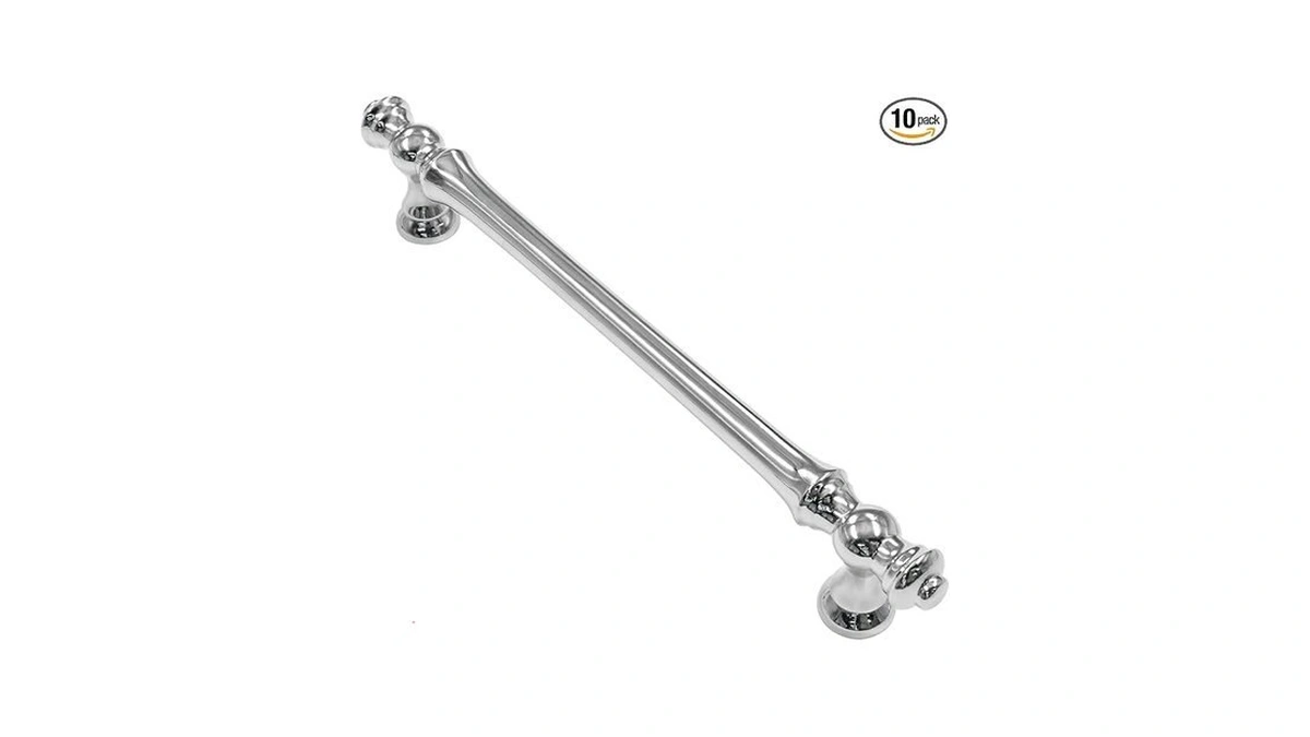 Alzassbg 10 Pack Polished Chrome Cabinet Pulls, 5 Inch(128mm) Hole