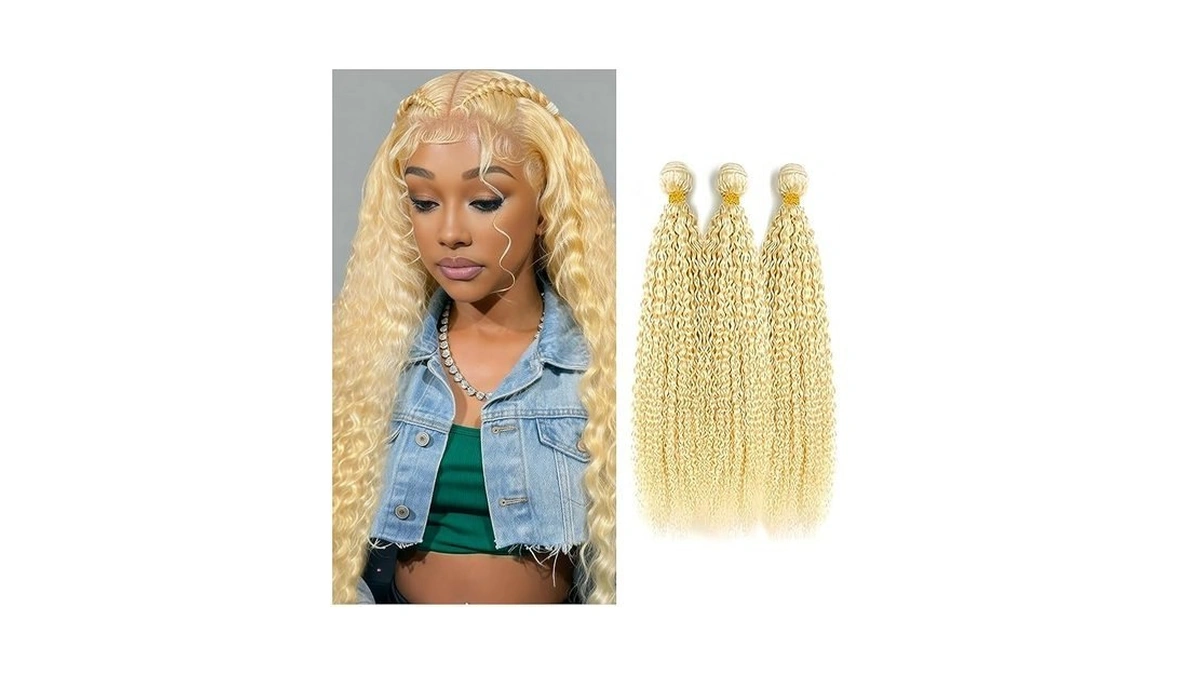 Kodrhar Blonde Bundles Human Hair Curly Bundles 22 24 26