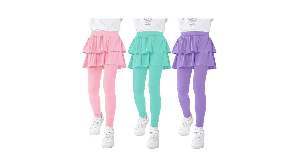 Resinta 3 Pack Girls School Uniform Pants Girls Leggings With