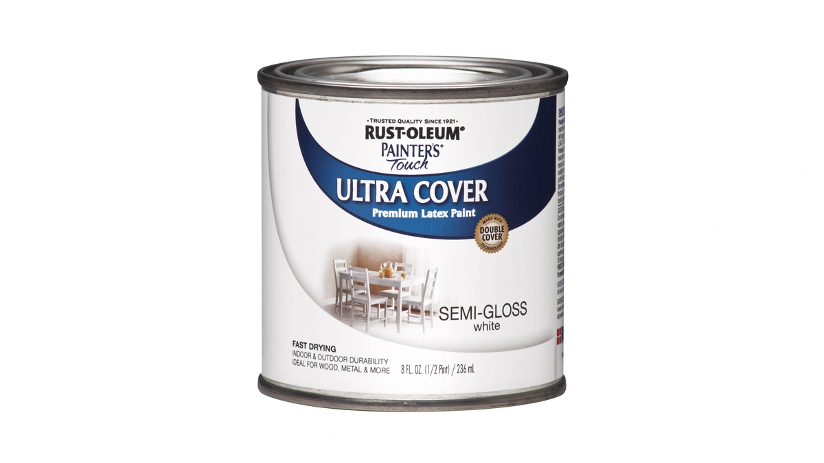 Rust-oleum 1993730-6pk Painter's Touch Latex Paint, Half Pint, Semi-gloss White,