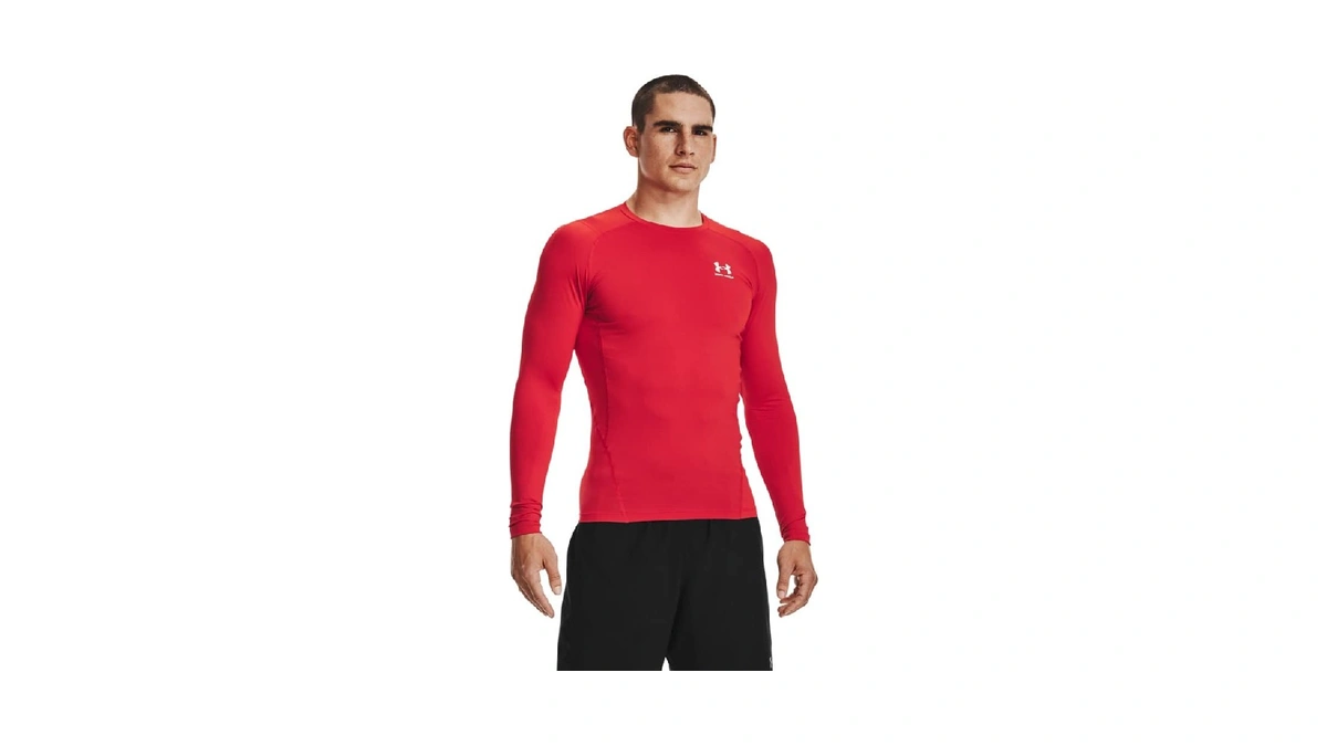 Under Armour Men's Armour Heatgear Compression Long-sleeve T-shirt , Red