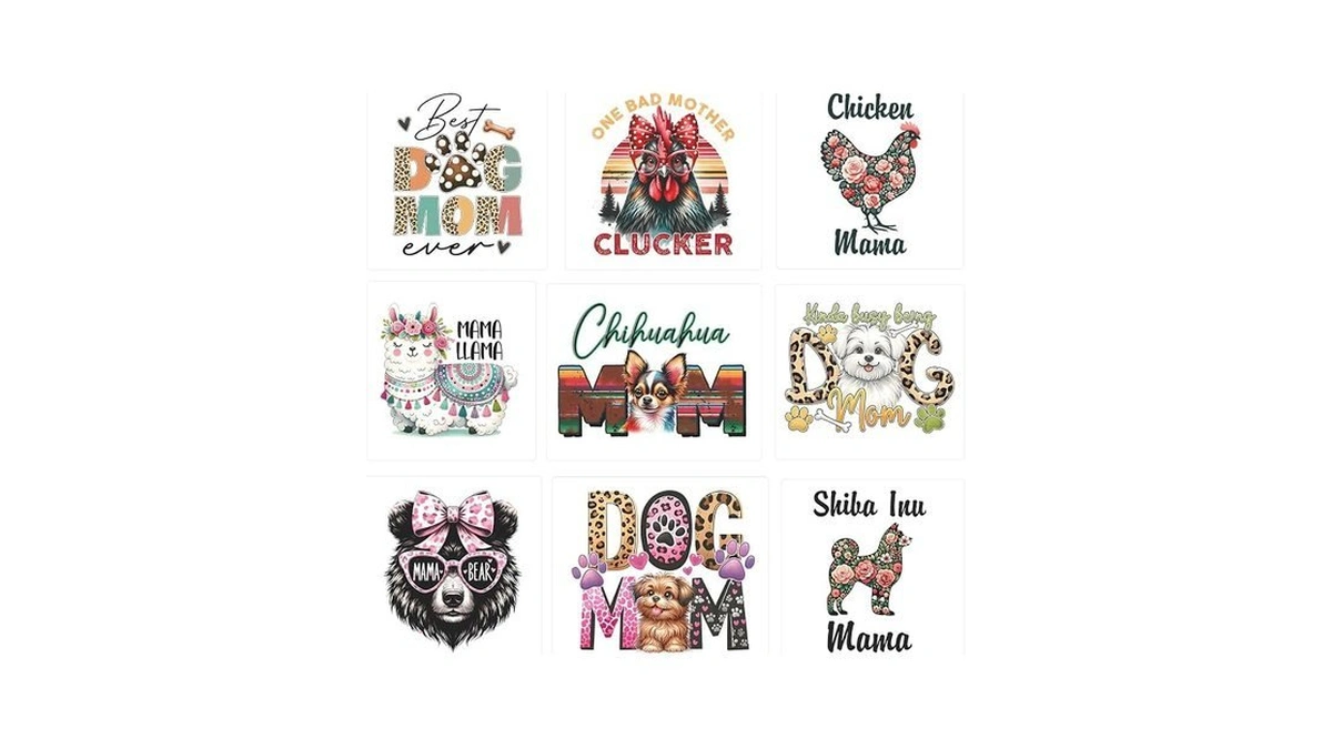 9pcs Dog Mom Iron On Decals For Clothing Diy Heat