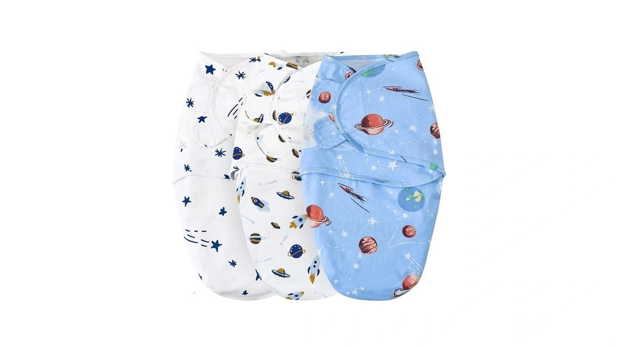 David's Kids 100% Cotton 3 Pack Baby Swaddle Wrap For