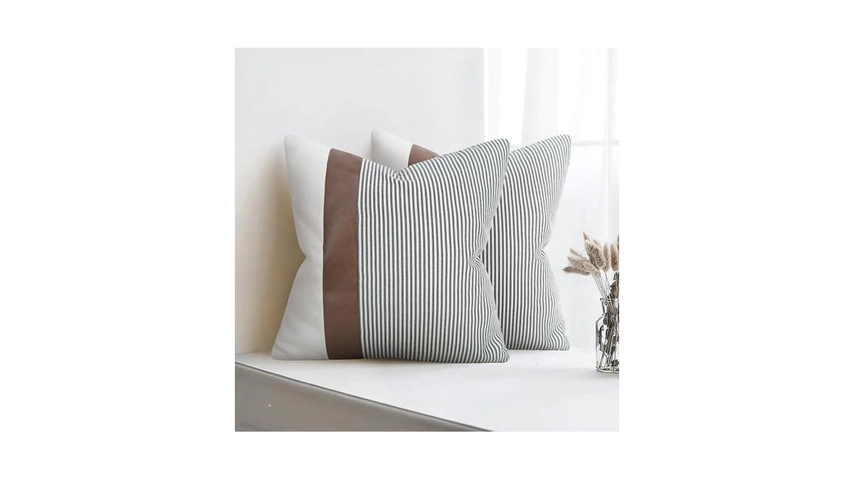 Modern Farmhouse Decorative Throw Pillow Covers 18x18 Set Of 2