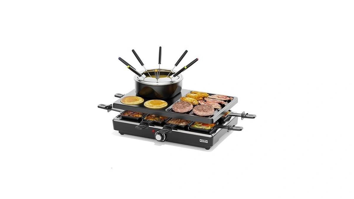 Electric Fondue Pot Sets, Electric Lndoor Raclette Table Grill For