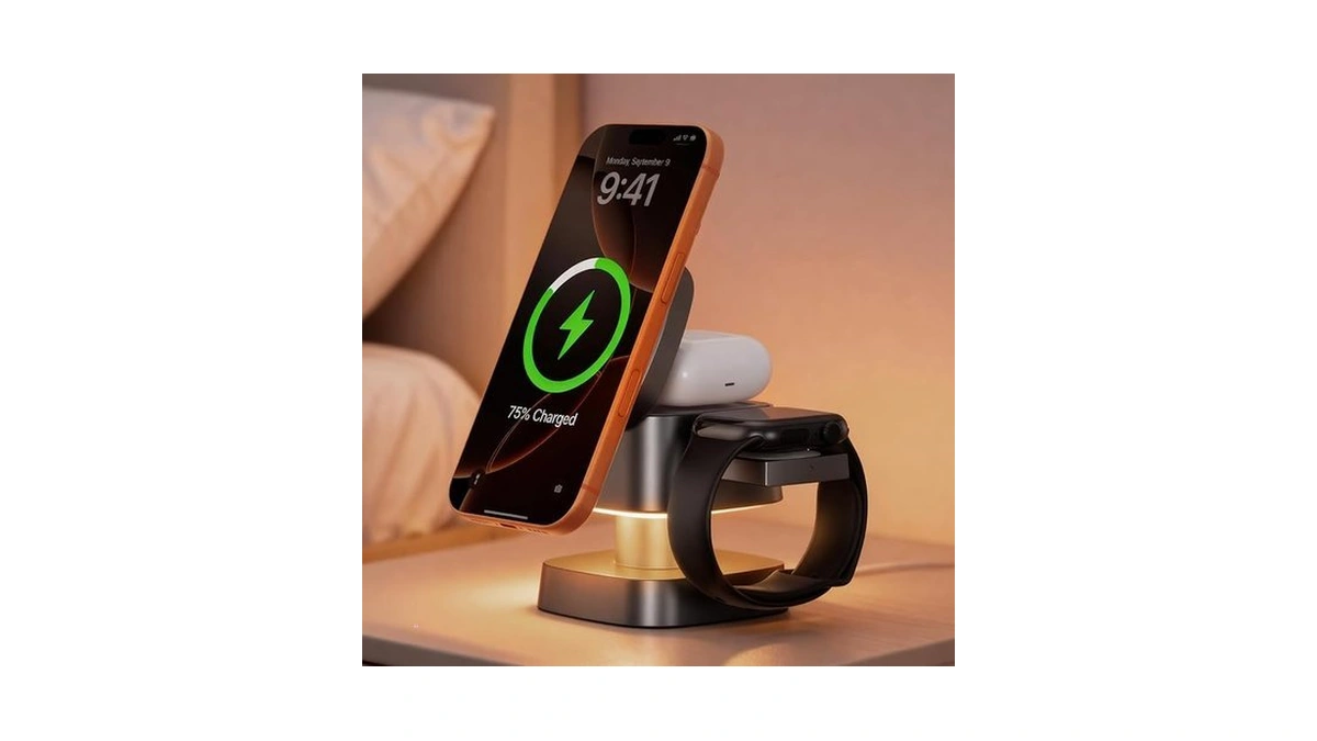 Aiyundi 4 In 1 Wireless Charging Station For Apple Devices