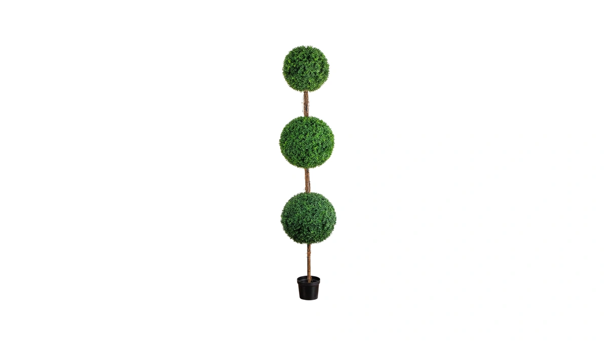 Nearly Natural 8ft Uv Resistant Artificial Triple Ball Boxwood Topiary