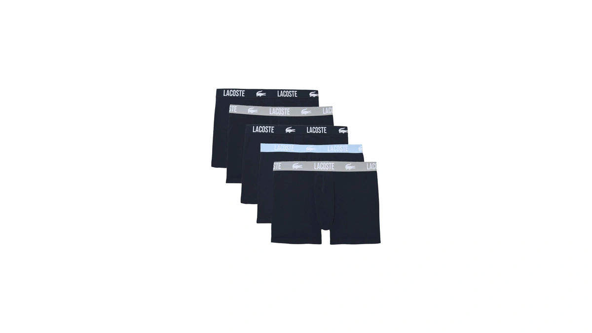 Lacoste Men's Cotton Stretch Croc Boxer Briefs, 5-pack (amazon Exclusives),