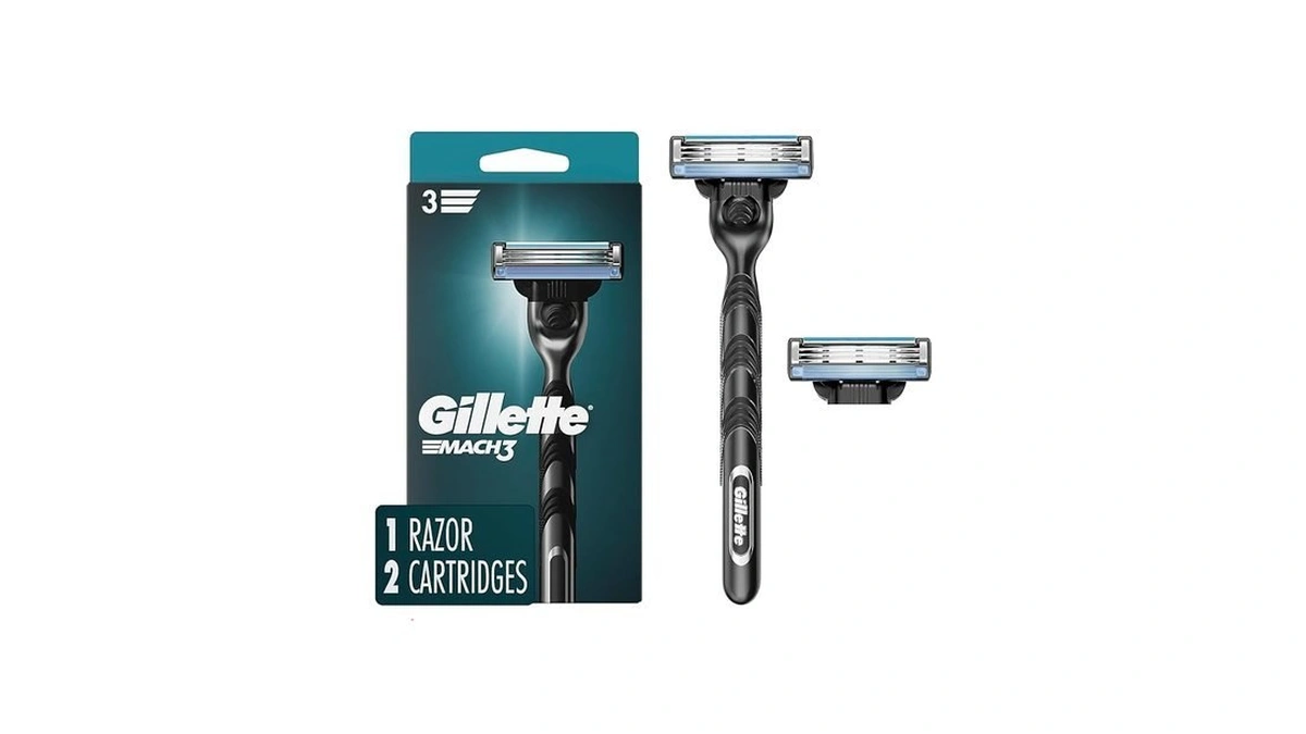 Gillette Mach3 Razor For Men, 1 Razor Handle + 2