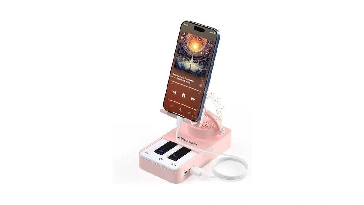 Jteman Cell Phone Stand With Bluetooth Speaker And Charging Stand,piano