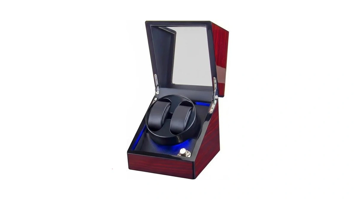 High End Wooden Double Watch Winder，5-speed Adjustable Dual Watch Winders