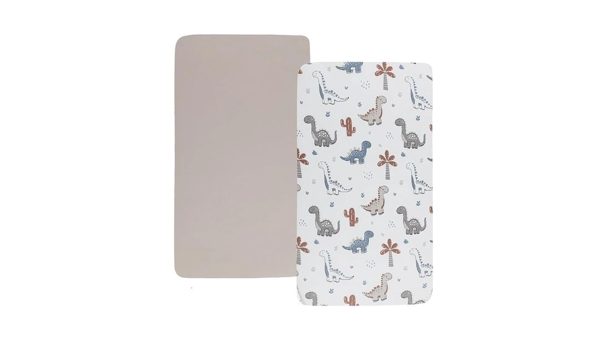 Tontukatu Stretchy Fitted Crib Sheets Set 2 Pack Portable Crib