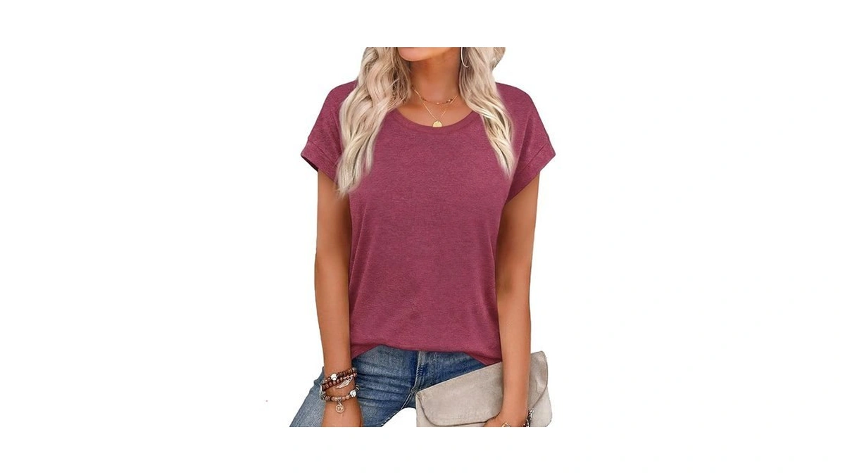 Yokgo Women Short Sleeve Top Casual T Shirt Summer Crew