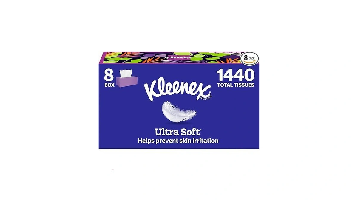 Kleenex Ultra Soft Facial Tissues, 8 Flat Boxes, 180 Tissues