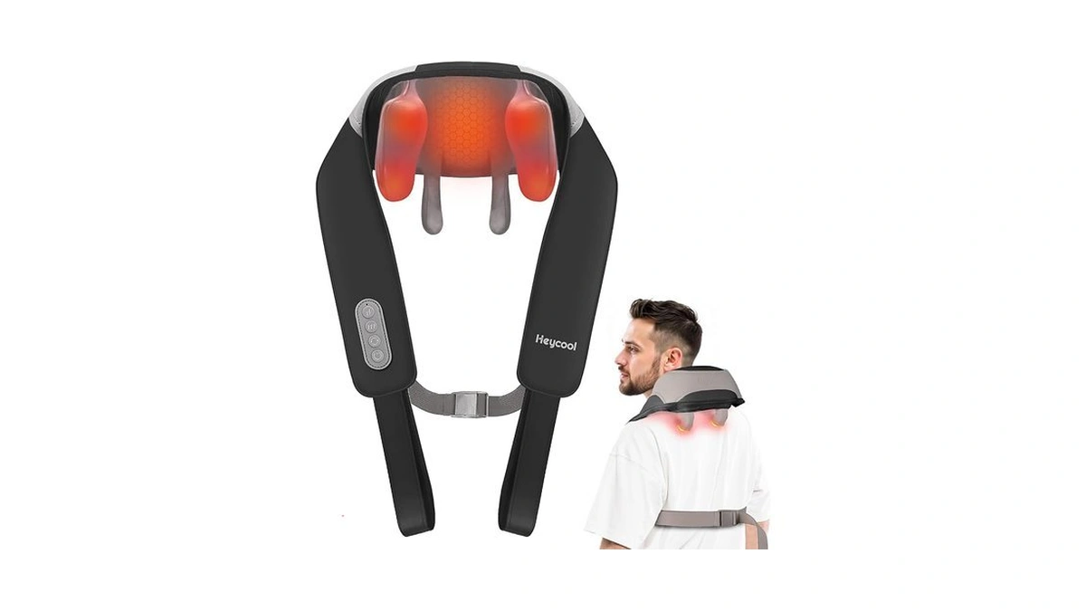 Heycool 4d Shiatsu Neck Massager With Heat, Cordless Back And