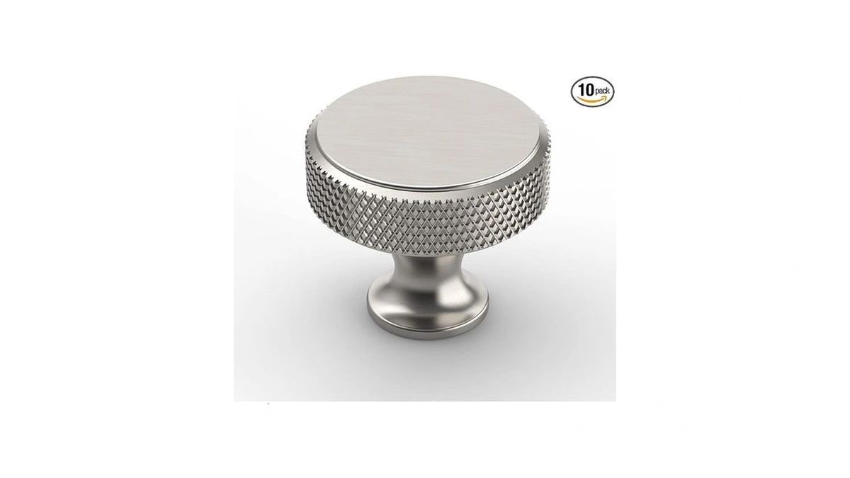Amerdeco 10 Pack Polished Chrome Knurled Cabinet Knobs Kitchen Cabinet