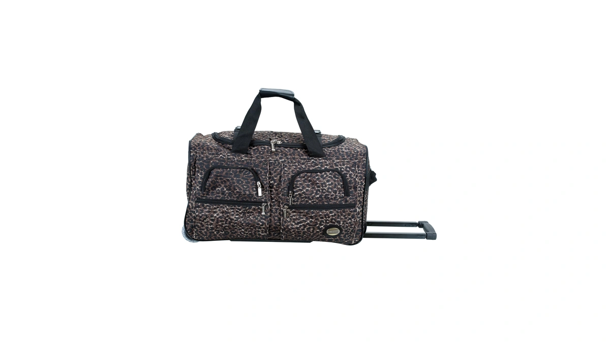 Rockland 22" Polyester Rolling Duffel Bag, Leopard