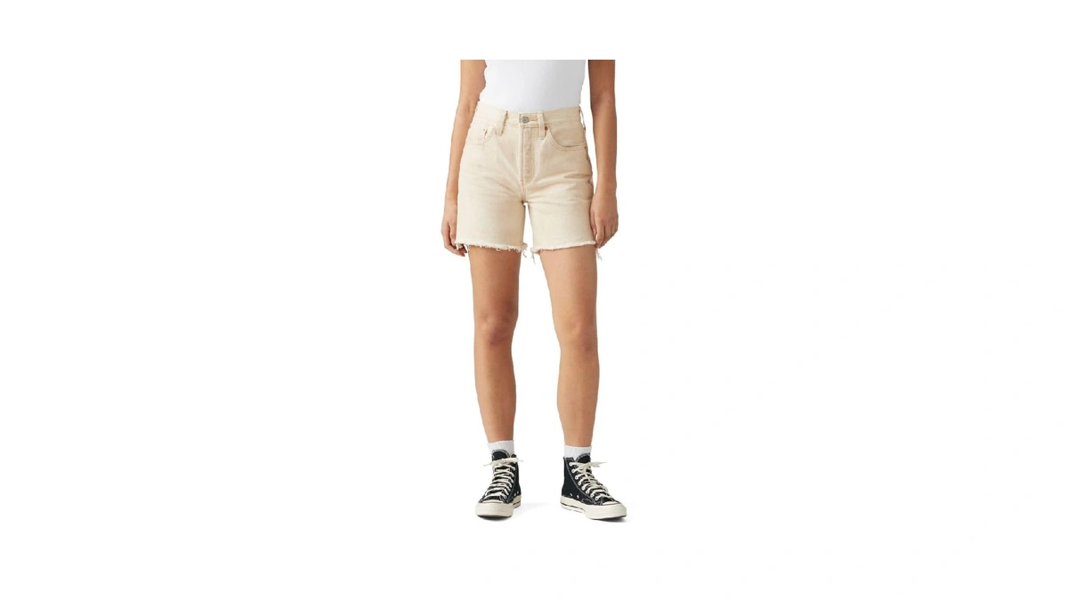 Levi's Women's 501 Mid Thigh Short, (new) Cloudy Safari, 24