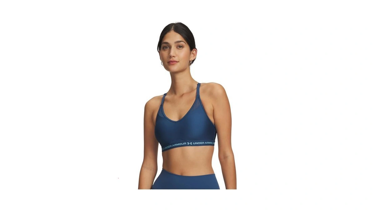 Under Armour Women's Crossback Low Impact Sports Bra, (498) Wham