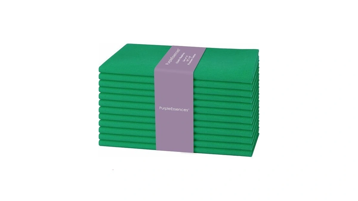 Purpleessences Set Of 12 Cloth Dinner Napkins 100% Cotton 18x18
