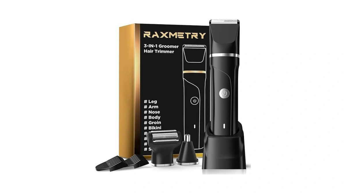 Raxmetry Beard Trimmer For Men,manscape 3-in-1 Electric Razor Groin Groomer,ipx7