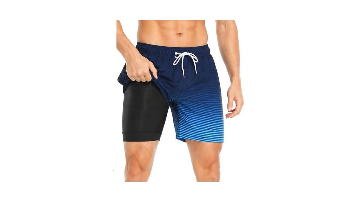 Mens Swim Trunks Compression Liner No Mesh Swimming Trunks Men