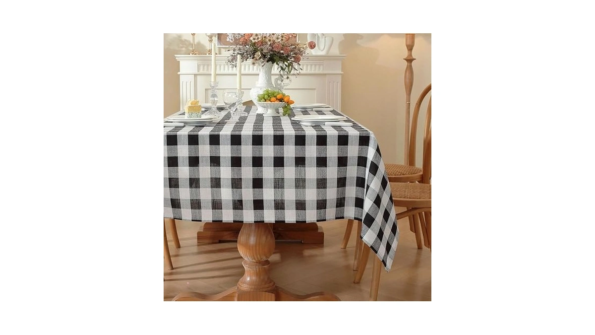 Gillhov Checkered Tablecloth Rectangle Washable Buffalo Plaid Table Cloth Cotton