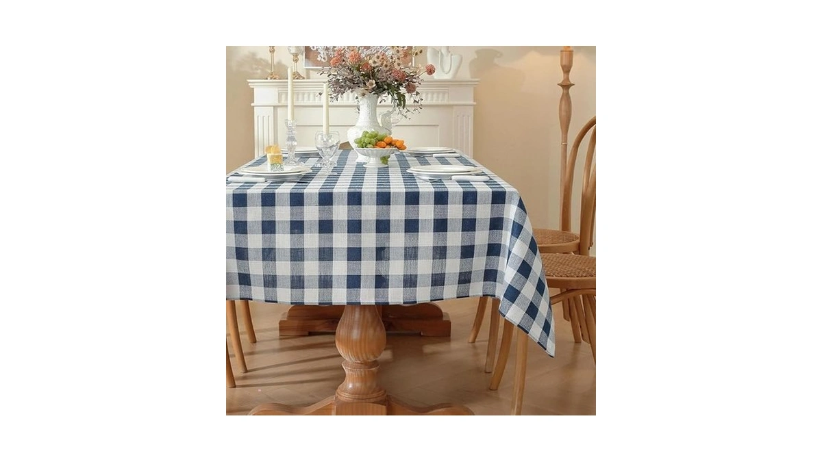 Gillhov Checkered Tablecloth Rectangle Washable Buffalo Plaid Table Cloth Cotton