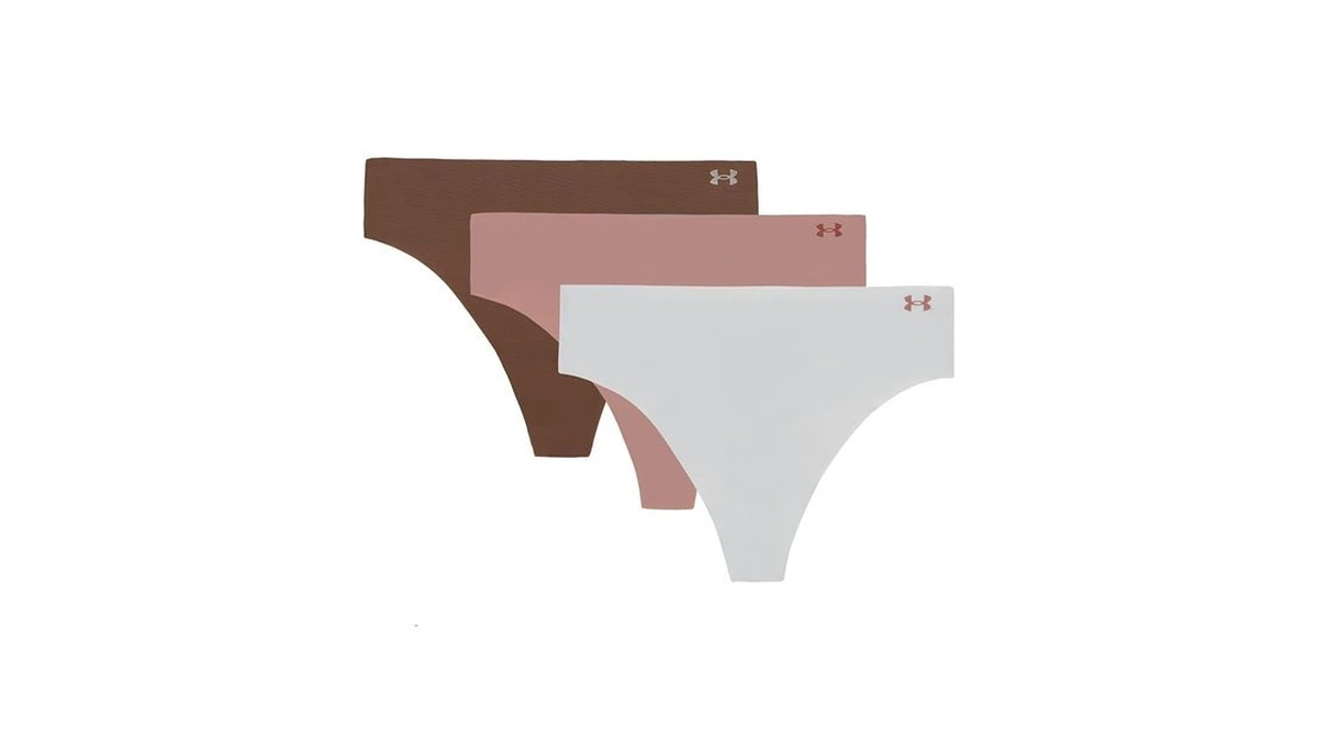 Under Armour Women's 3-pack Pure Stretch No Show Thong Underwear,