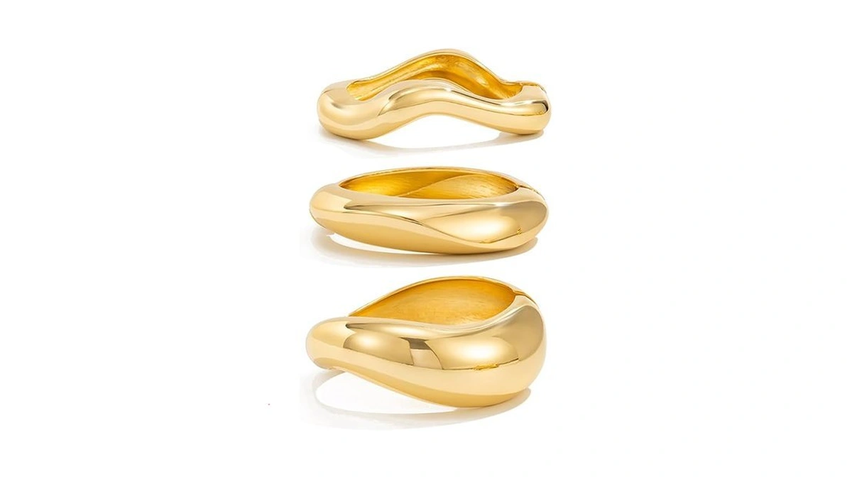 Salircon Gold Bangle Bracelets For Women Gold Wide Chunky Bracelets