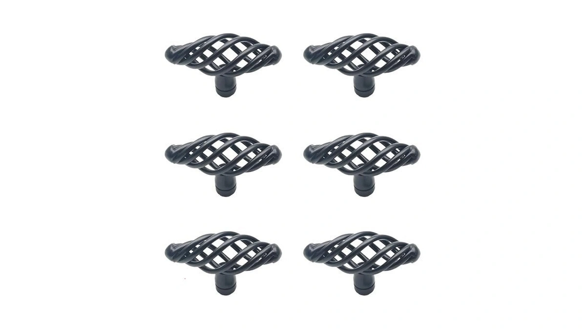 Susenya Knobs Birdcage,6-pack, Cabinet Knobs And Pulls 2.3x0.9x1.5(lxwxh) Iron Matte