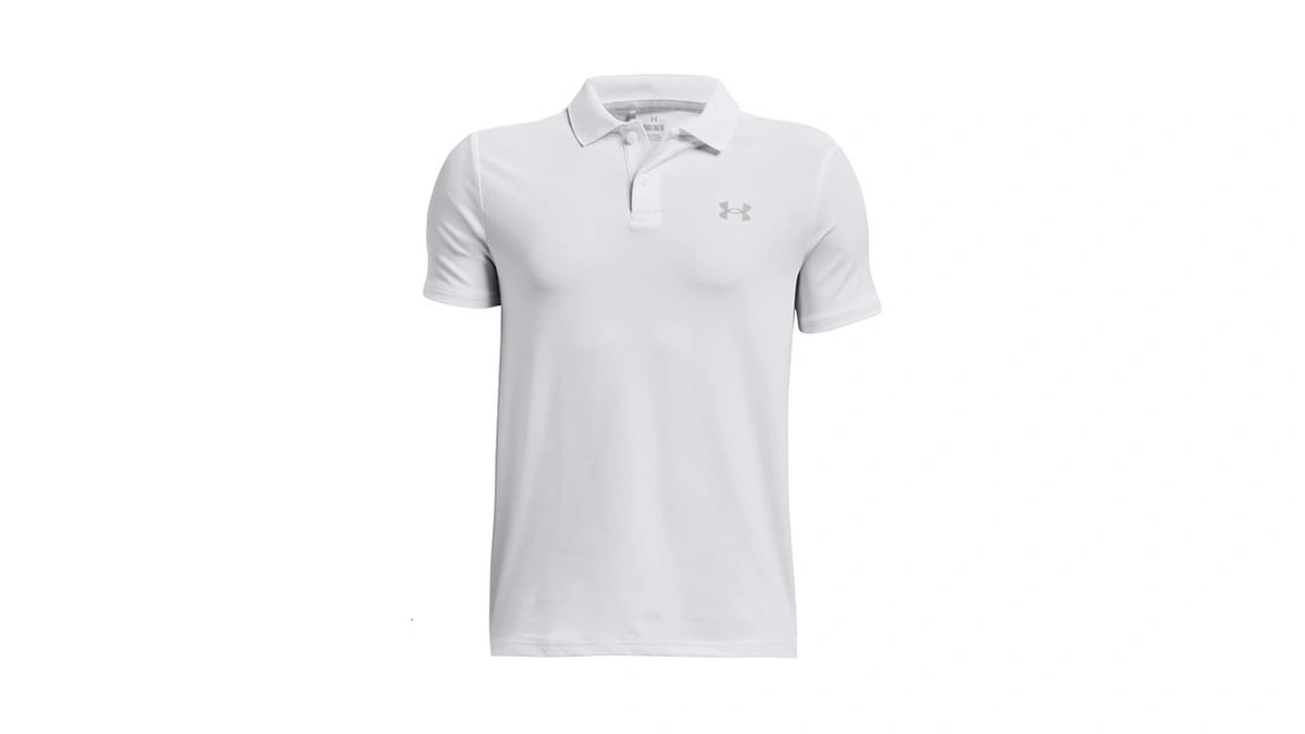 Under Armour Boys Performance Polo, (100) White/mod Gray/mod Gray, Large