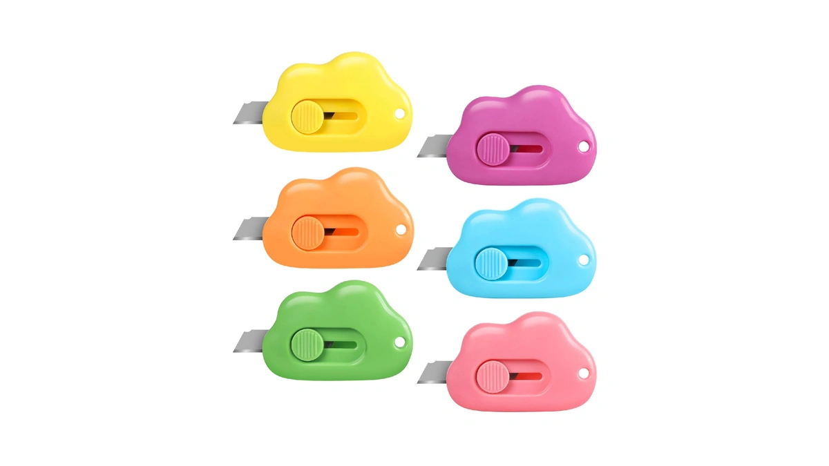 Cloud Box Cutter Retractable, 6pcs Mini Utility Knife Letter Opener