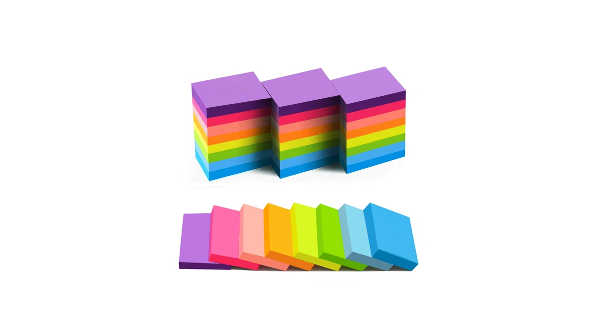 (24 Pads) Sticky Notes 1.5x2 In, 8 Colors Post Self