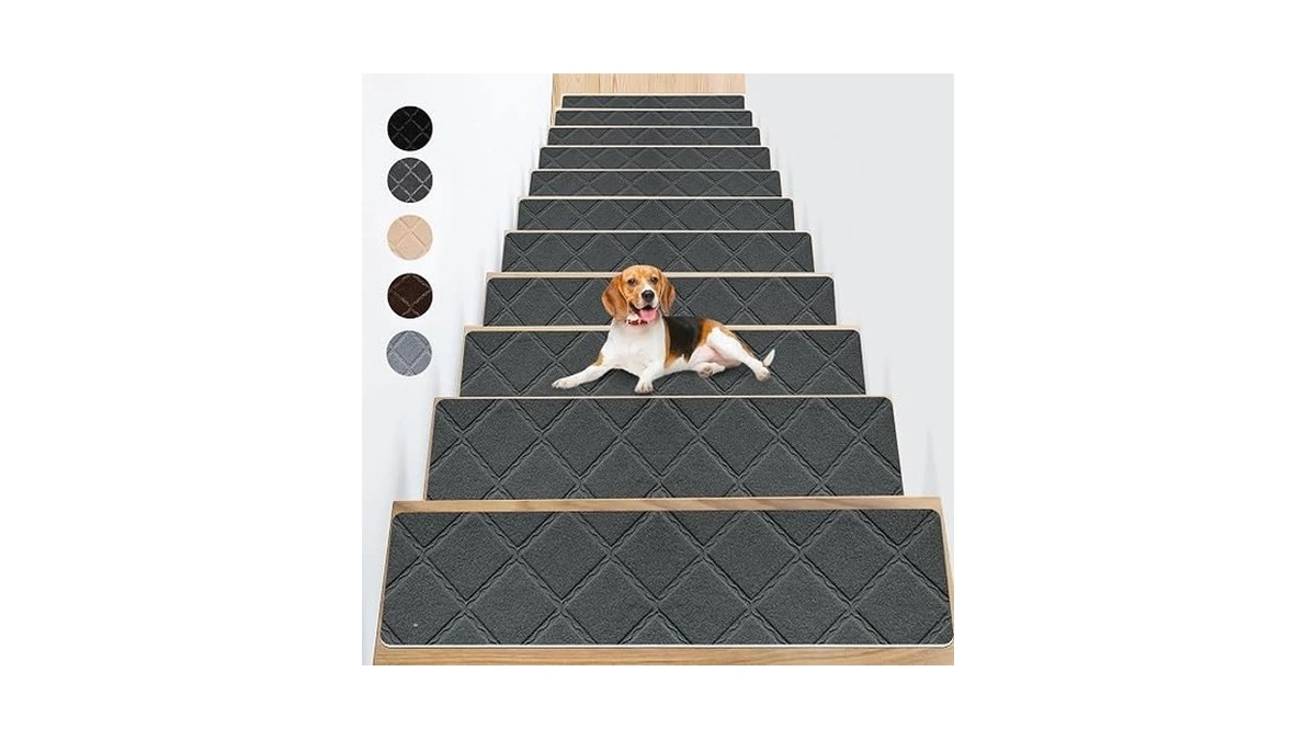 Non Slip Stair Carpet Treads For Wood Steps 8" X