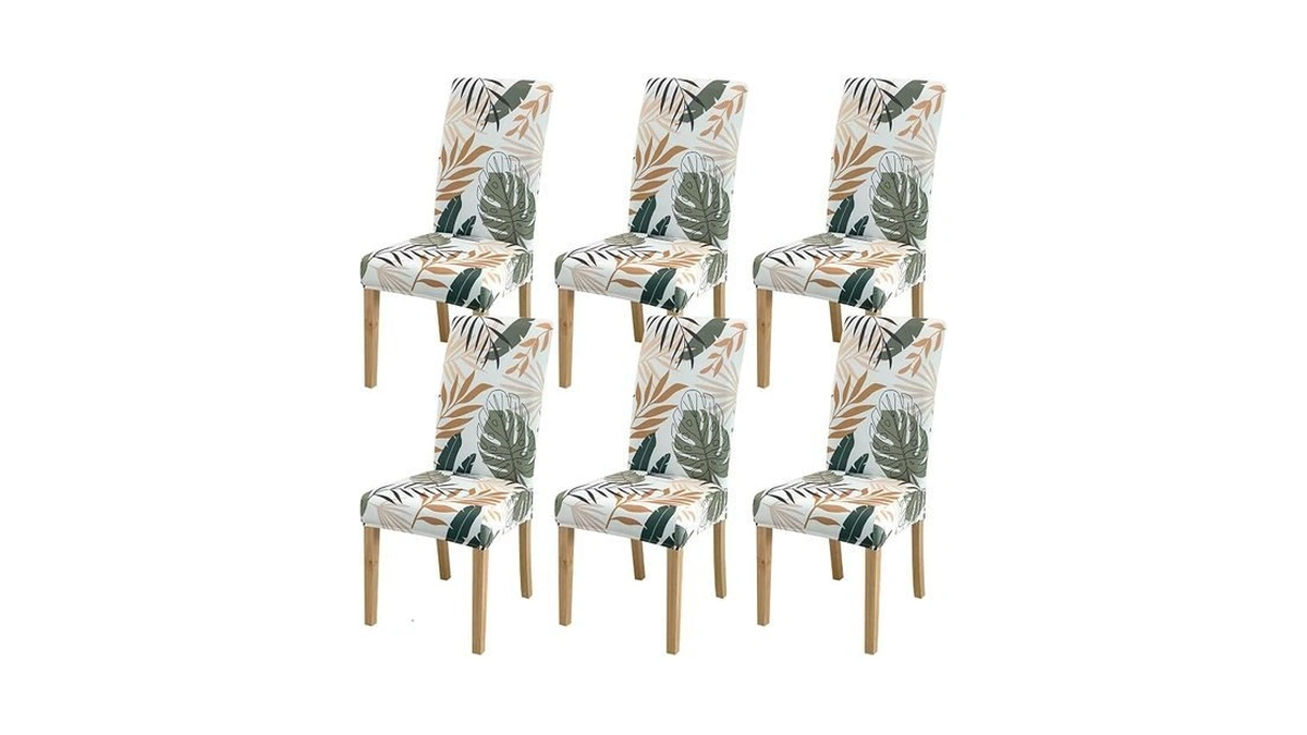 Oyx Dining Room Chair Covers Set Of 6, Stretch Printed